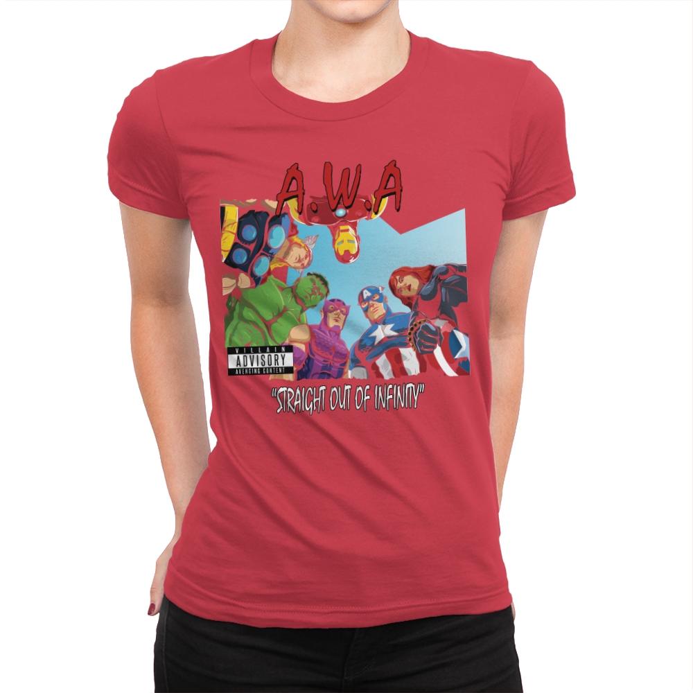 Straight Out of Infinity  - Anytime - Womens Premium T-Shirts RIPT Apparel Small / Red