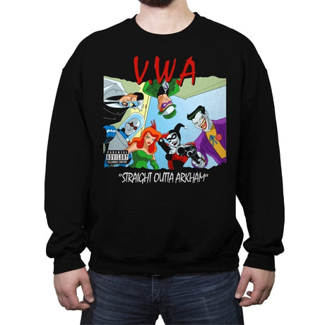 Straight Outta Arkham - Crew Neck Sweatshirt Crew Neck Sweatshirt RIPT Apparel Small / Black