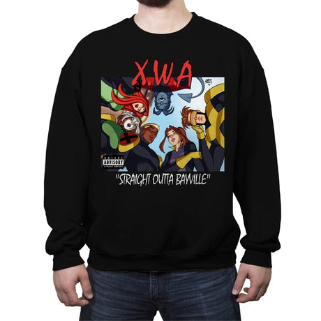 Straight Outta Bayville - Crew Neck Sweatshirt Crew Neck Sweatshirt RIPT Apparel Small / Black
