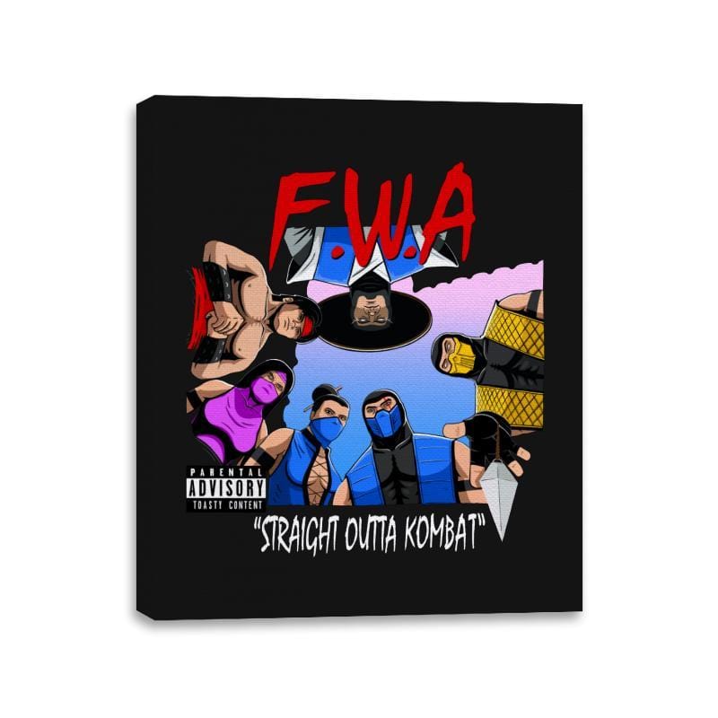 Straight Outta Kombat - Canvas Wraps Canvas Wraps RIPT Apparel 11x14 / Black