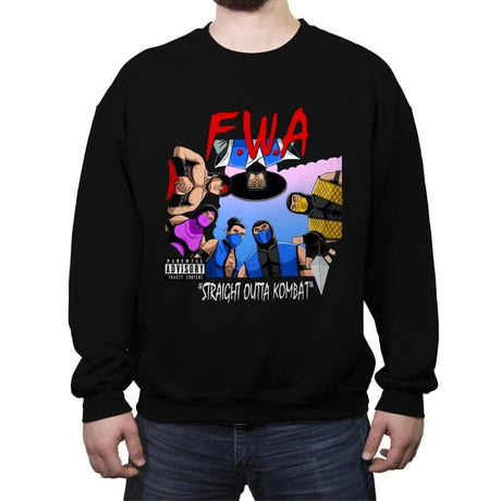 Straight Outta Kombat - Crew Neck Sweatshirt Crew Neck Sweatshirt RIPT Apparel Small / Black