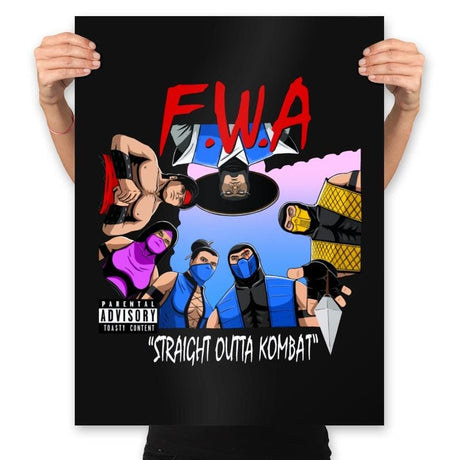 Straight Outta Kombat - Prints Posters RIPT Apparel 18x24 / Black