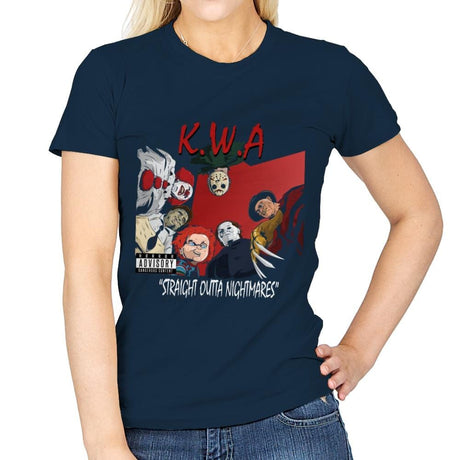 Straight Outta Nightmares - Best Seller - Womens T-Shirts RIPT Apparel Small / Navy