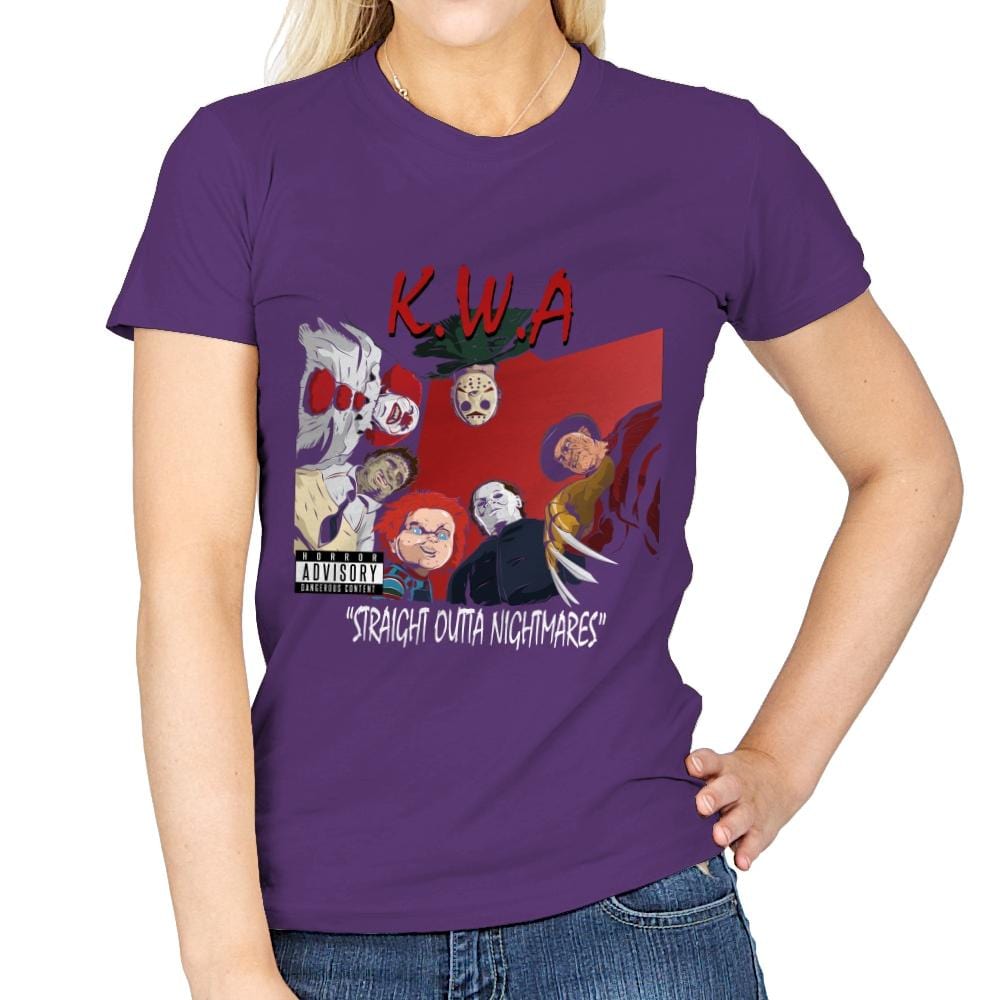 Straight Outta Nightmares - Best Seller - Womens T-Shirts RIPT Apparel Small / Purple