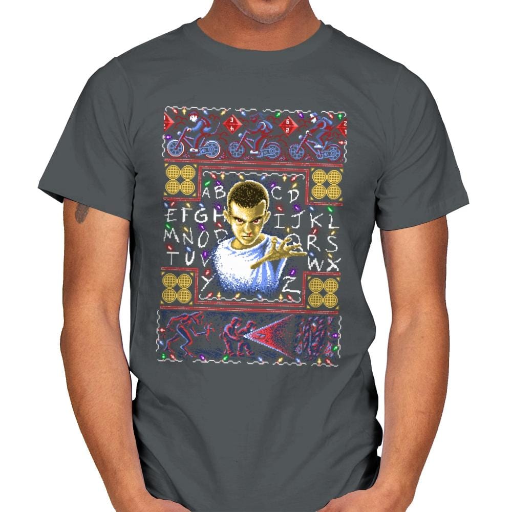 Strange Sweater - Ugly Holiday - Mens T-Shirts RIPT Apparel Small / Charcoal