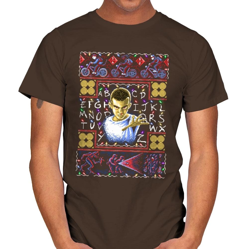 Strange Sweater - Ugly Holiday - Mens T-Shirts RIPT Apparel Small / Dark Chocolate