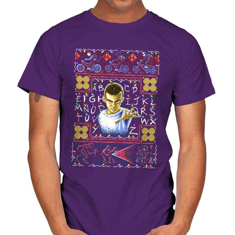 Strange Sweater - Ugly Holiday - Mens T-Shirts RIPT Apparel Small / Purple