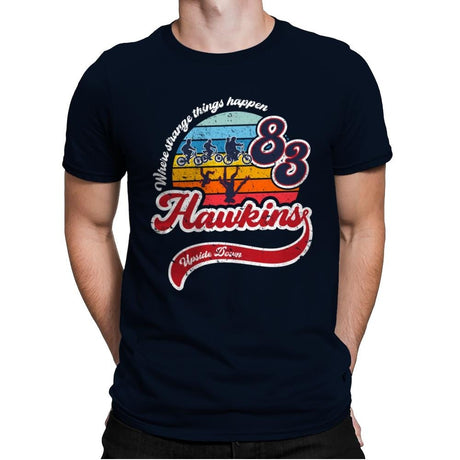 Strange Things Happen - Mens Premium T-Shirts RIPT Apparel Small / Midnight Navy