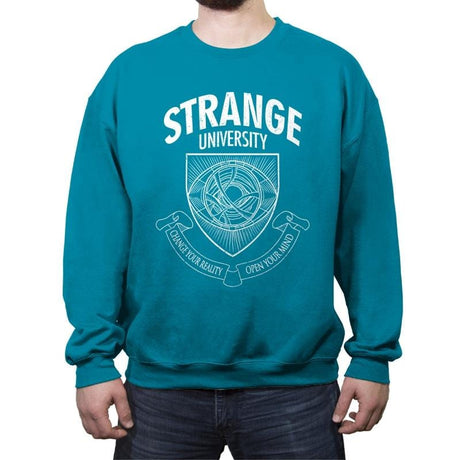 Strange University - Crew Neck Sweatshirt Crew Neck Sweatshirt RIPT Apparel Small / Antique Sapphire