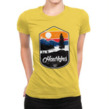 Strange Visit - Womens Premium T-Shirts RIPT Apparel Small / Vibrant Yellow