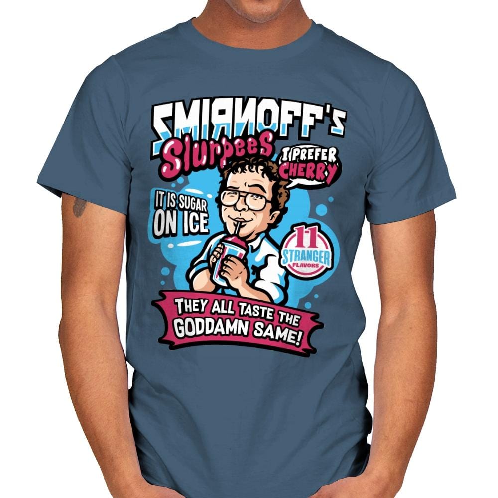 Stranger Ice Drinks - Mens T-Shirts RIPT Apparel Small / Indigo Blue