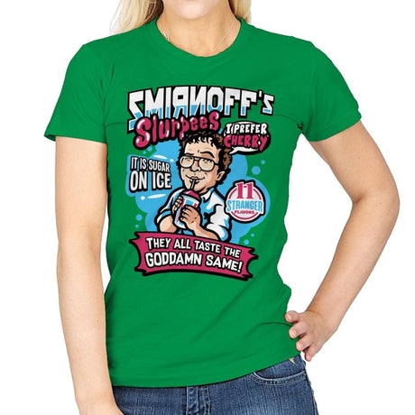 Stranger Ice Drinks - Womens T-Shirts RIPT Apparel Small / Irish Green