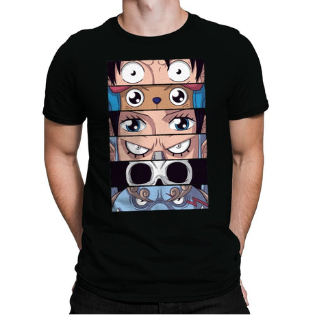 Straw Hat Eyes - Mens Premium T-Shirts RIPT Apparel Small / Black