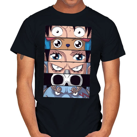 Straw Hat Eyes - Mens T-Shirts RIPT Apparel Small / Black