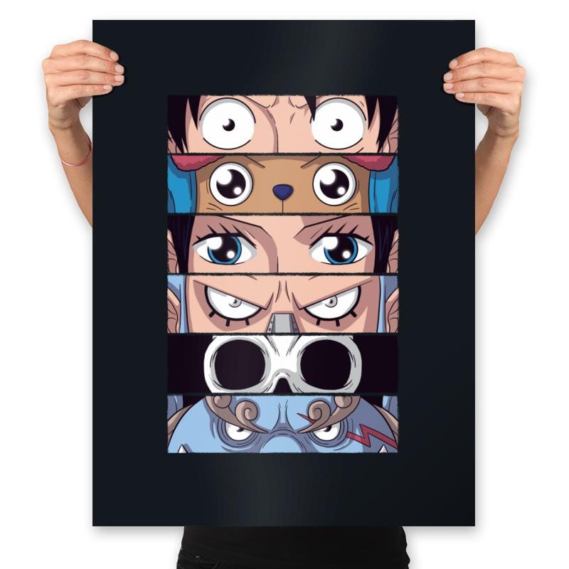 Straw Hat Eyes - Prints Posters RIPT Apparel 18x24 / Black