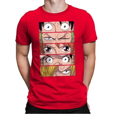 Straw Hat Eyes Pt1 - Mens Premium T-Shirts RIPT Apparel Small / Red