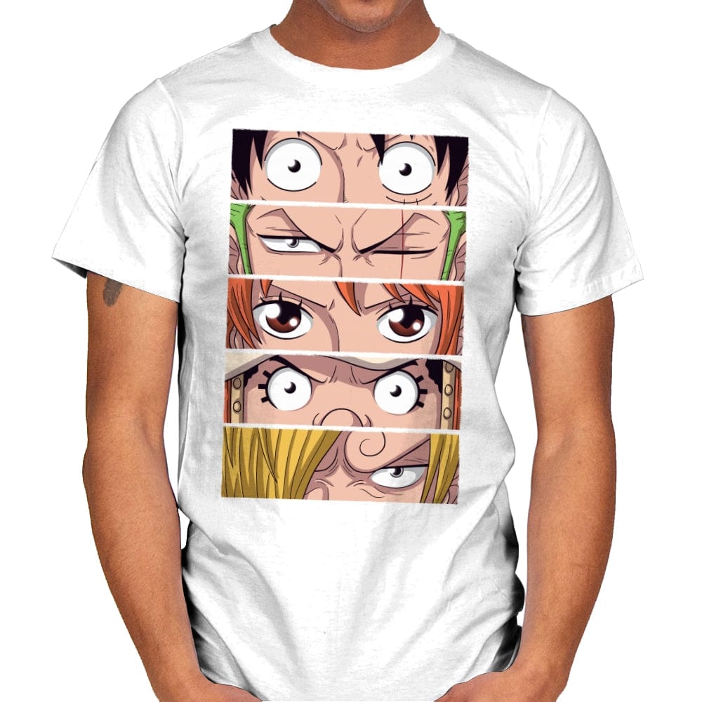 Straw Hat Eyes Pt1 - Mens T-Shirts RIPT Apparel Small / White