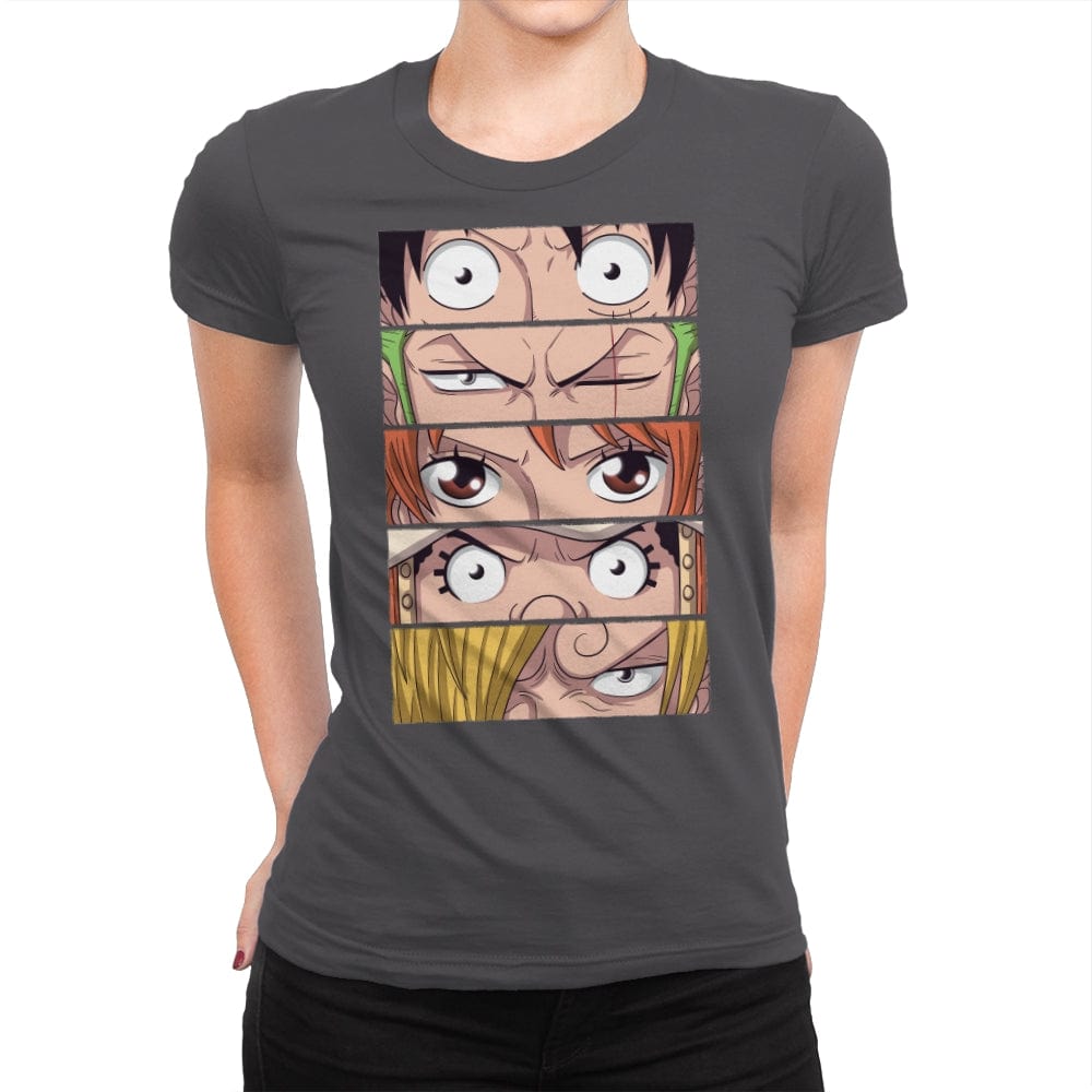 Straw Hat Eyes Pt1 - Womens Premium T-Shirts RIPT Apparel Small / Heavy Metal