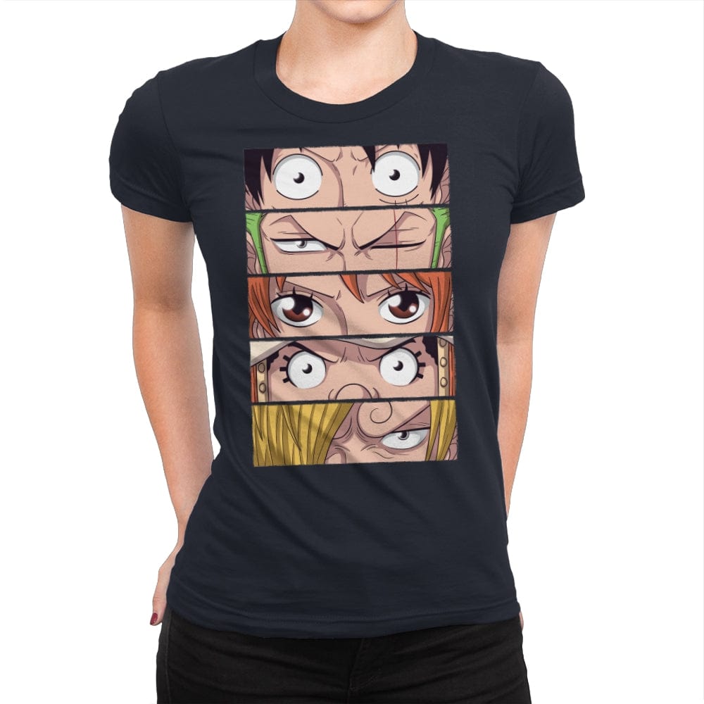 Straw Hat Eyes Pt1 - Womens Premium T-Shirts RIPT Apparel Small / Midnight Navy