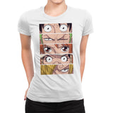 Straw Hat Eyes Pt1 - Womens Premium T-Shirts RIPT Apparel Small / White