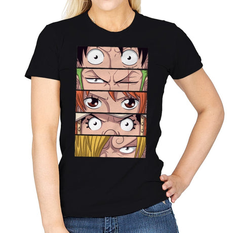 Straw Hat Eyes Pt1 - Womens T-Shirts RIPT Apparel Small / Black