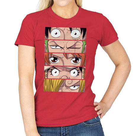 Straw Hat Eyes Pt1 - Womens T-Shirts RIPT Apparel Small / Red