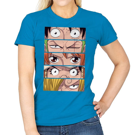 Straw Hat Eyes Pt1 - Womens T-Shirts RIPT Apparel Small / Sapphire