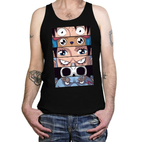 Straw Hat Eyes - Tanktop Tanktop RIPT Apparel X-Small / Black