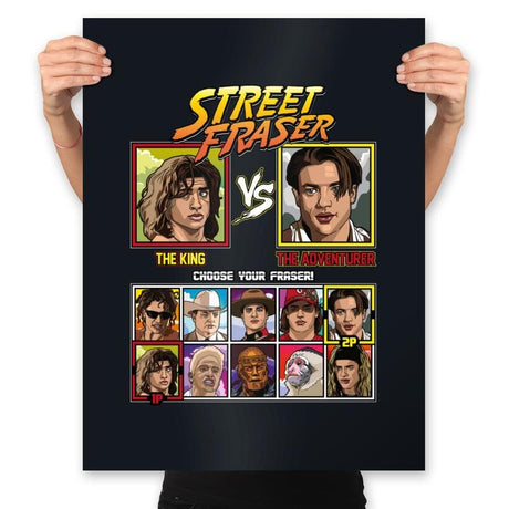 Street Fraser - Retro Fighter Series - Prints Posters RIPT Apparel 18x24 / Black