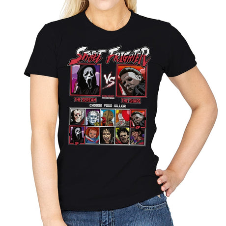 Street Frighter - Womens T-Shirts RIPT Apparel Small / Black