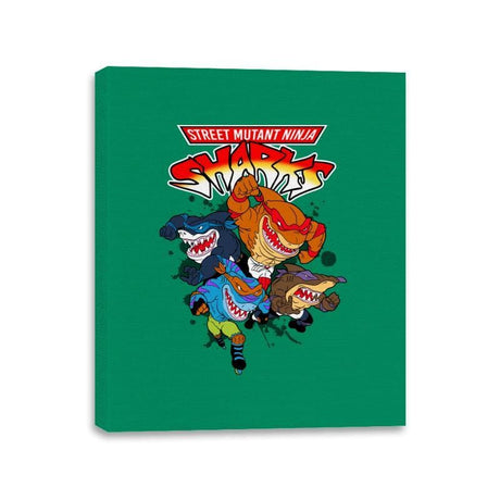 Street Mutant Ninja Sharks - Canvas Wraps Canvas Wraps RIPT Apparel 11x14 / Kelly