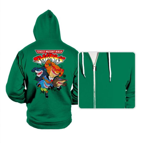 Street Mutant Ninja Sharks - Hoodies Hoodies RIPT Apparel Small / Kelly