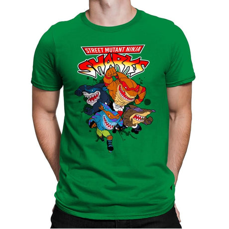 Street Mutant Ninja Sharks - Mens Premium T-Shirts RIPT Apparel Small / Kelly
