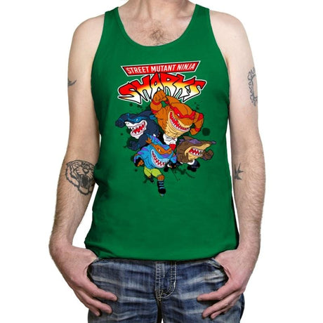 Street Mutant Ninja Sharks - Tanktop Tanktop RIPT Apparel X-Small / Kelly