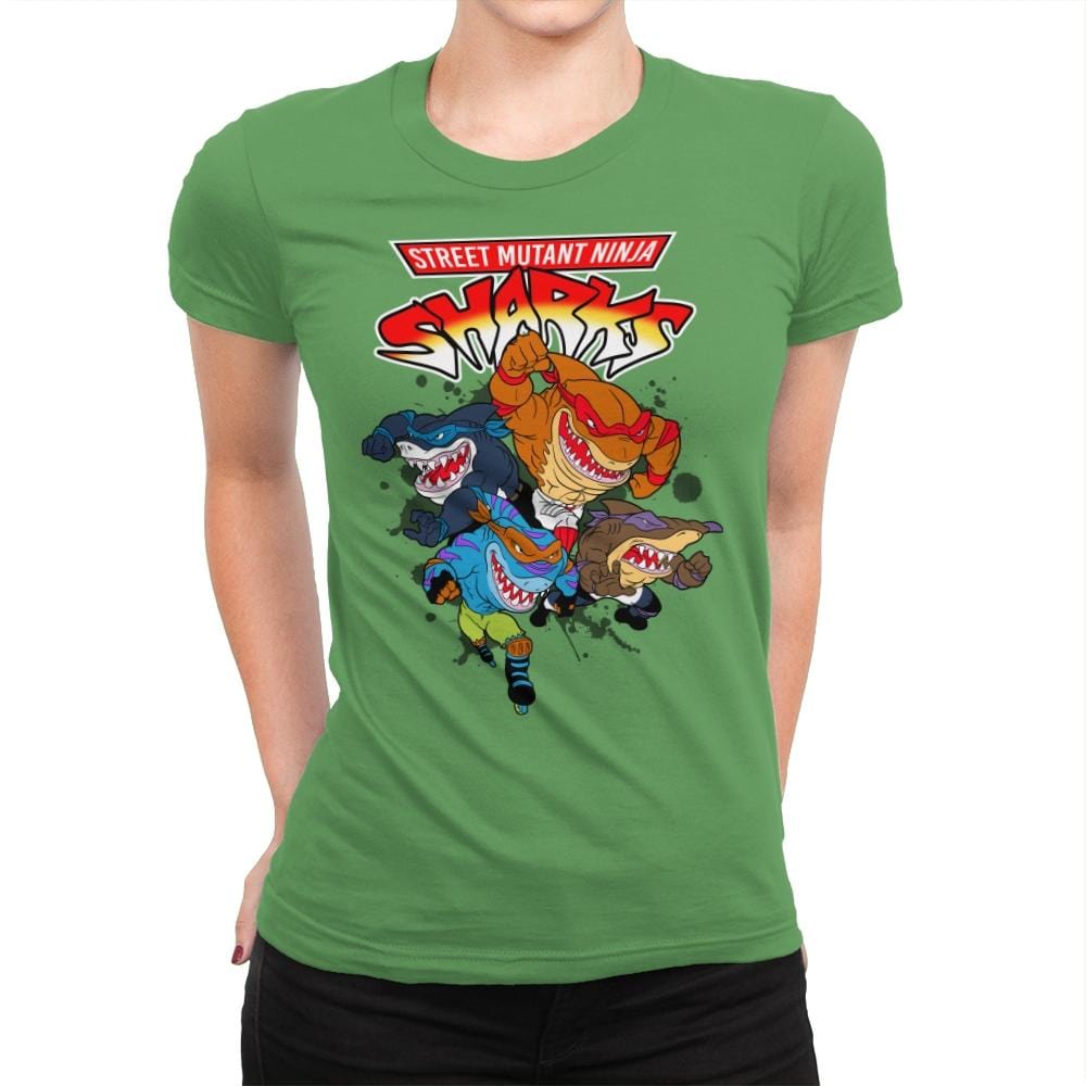 Street Mutant Ninja Sharks - Womens Premium T-Shirts RIPT Apparel Small / Kelly