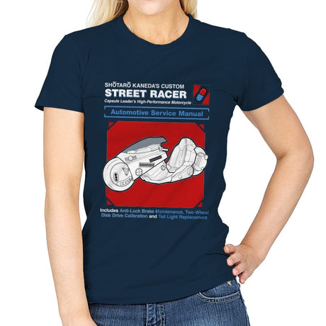 Street Racer Service Manual - Womens T-Shirts RIPT Apparel Small / Navy