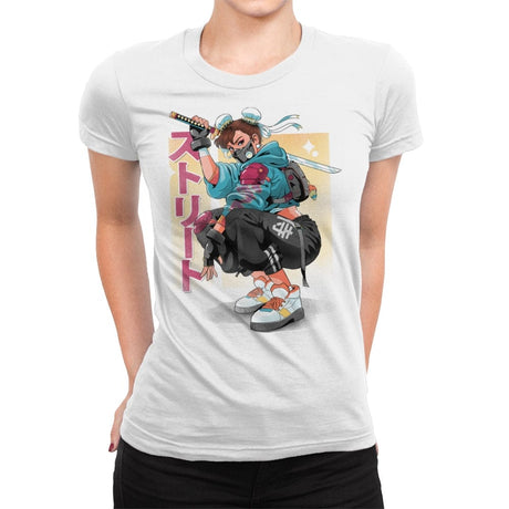 Street Samurai - Womens Premium T-Shirts RIPT Apparel Small / White
