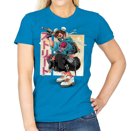 Street Samurai - Womens T-Shirts RIPT Apparel Small / Sapphire