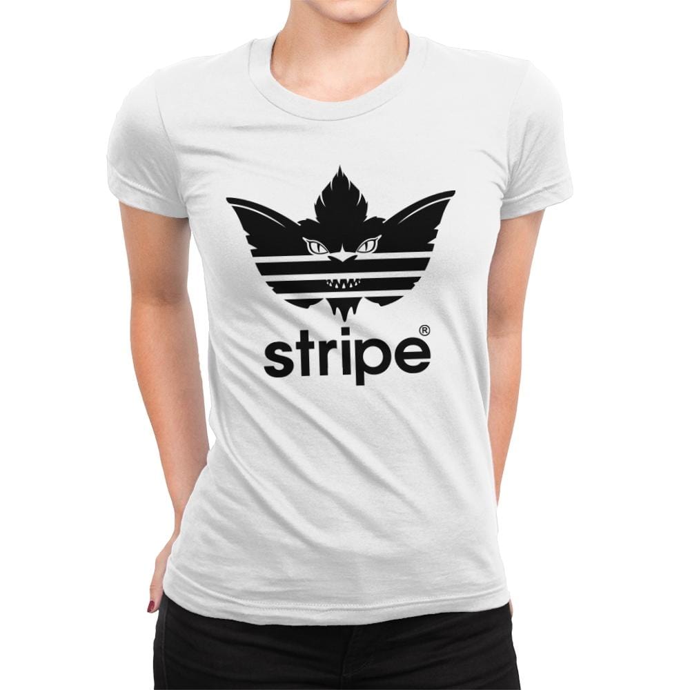 Stripe Black - Womens Premium T-Shirts RIPT Apparel Small / White