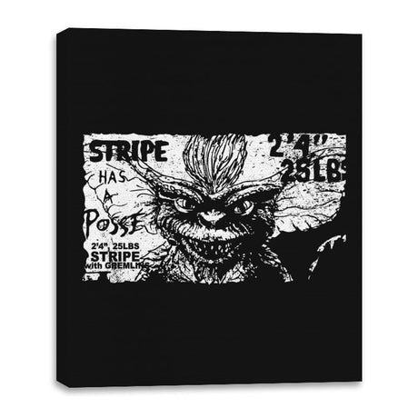 Stripe Has a Posse - Canvas Wraps Canvas Wraps RIPT Apparel 16x20 / Black