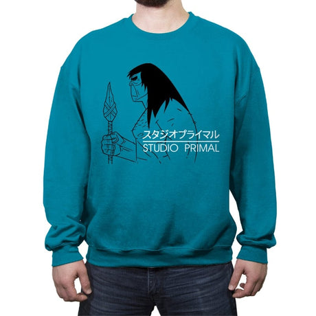 Studio Primal - Crew Neck Sweatshirt Crew Neck Sweatshirt RIPT Apparel Small / Antique Sapphire