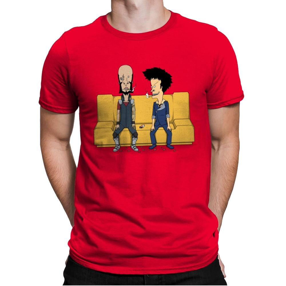 Stupid Space Cowboys - Mens Premium T-Shirts RIPT Apparel Small / Red