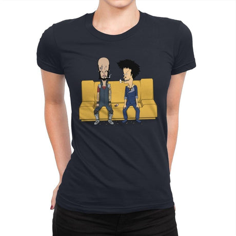 Stupid Space Cowboys - Womens Premium T-Shirts RIPT Apparel Small / Midnight Navy