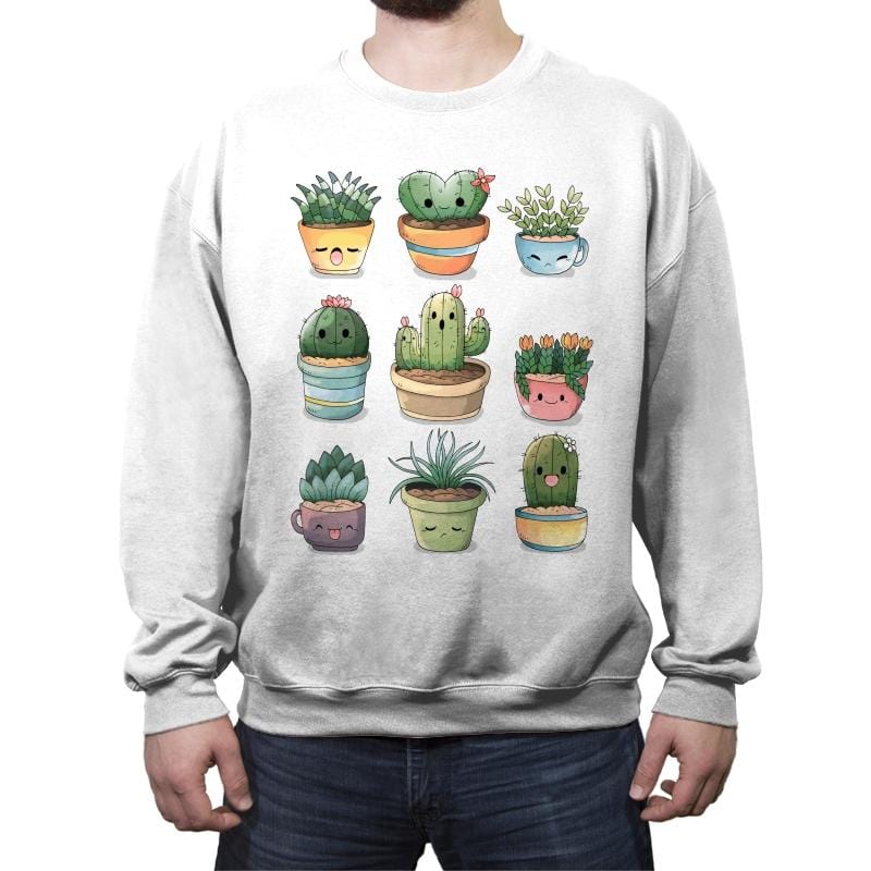 Succulents Kawaii - Crew Neck Sweatshirt Crew Neck Sweatshirt RIPT Apparel