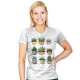 Succulents Kawaii - Womens T-Shirts RIPT Apparel