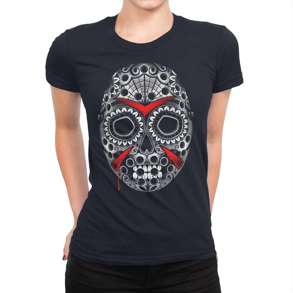Sugar Skull Slasher - Womens Premium T-Shirts RIPT Apparel Small / Midnight Navy