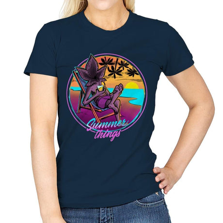 Summer Things - Womens T-Shirts RIPT Apparel Small / Navy