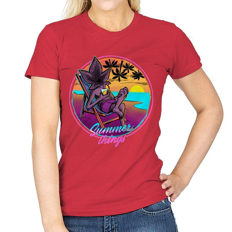 Summer Things - Womens T-Shirts RIPT Apparel Small / Red