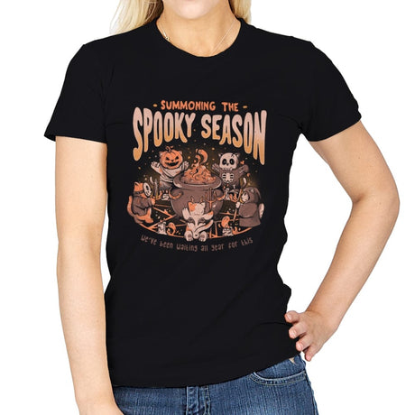 Summoning the Spooky Season - Womens T-Shirts RIPT Apparel Small / Black