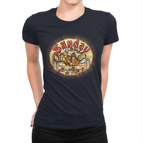 Sunday Mood - Womens Premium T-Shirts RIPT Apparel Small / Midnight Navy